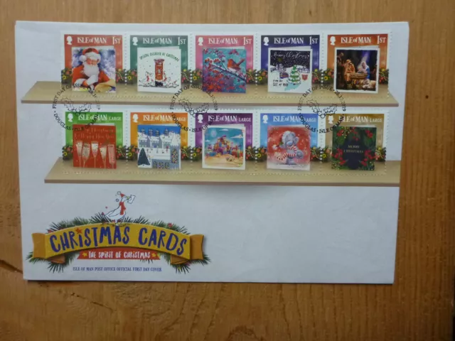 2019 Isle Of Man Christmas Set Of 10 Stamps First Day Cover