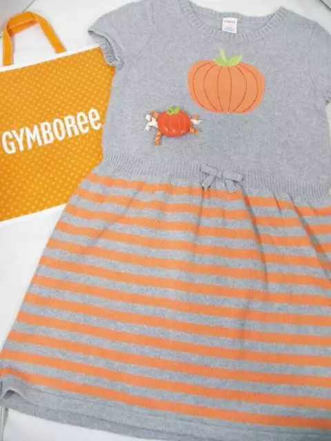 ~Gymboree~ Girls Size 12 Happy Harvest Pumpkin Dress & Matching Hair Bow