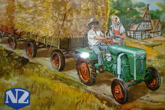 NORMAG Traktoren altes Werbeschild aus Pappe selten Schlepper Landwirtschaft
