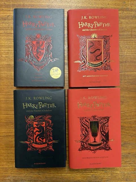 HARRY POTTER BOOKS Gryffindor Edition 20th Anniversary 1-4 Hard Cover ...