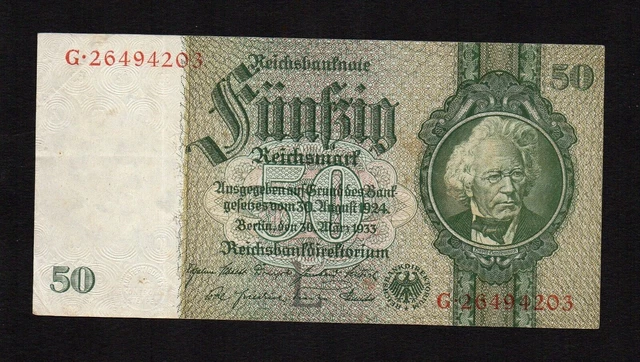 50 reichsmark 1924 1933 Germany P-182 Series G