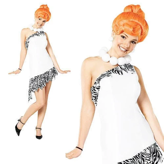 NET TOYS Wilma Feuerstein Perücke – Brünett, Lange Neandertaler-Perücke Für Damen, Aus 100% Polyester