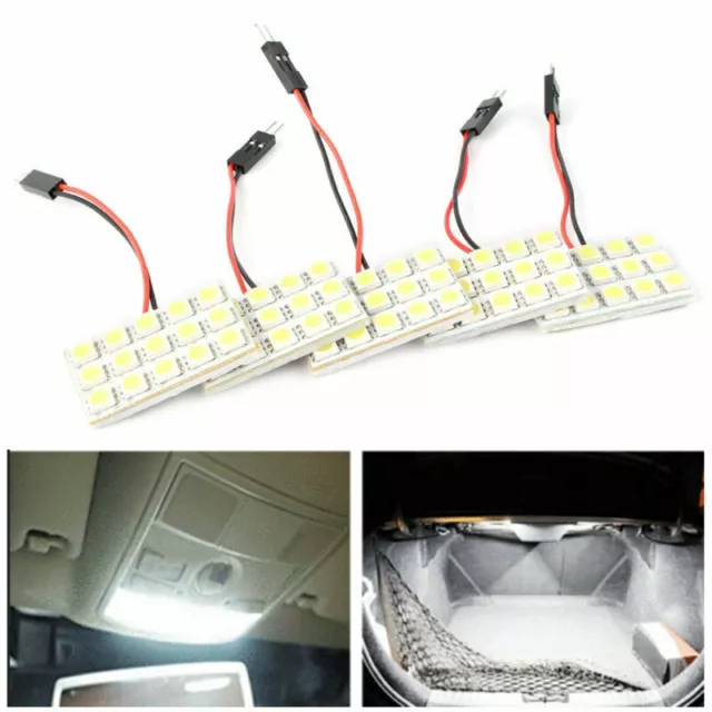 5Pcs Car 5050 Led White Light Smd Lamp Panel T10 Festoon Dome Ba9S Dc 12V 12V