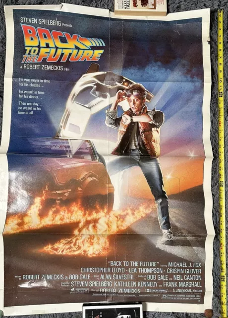 Vintage BACK TO THE FUTURE 1985 Original Movie Poster 27x41 NSS