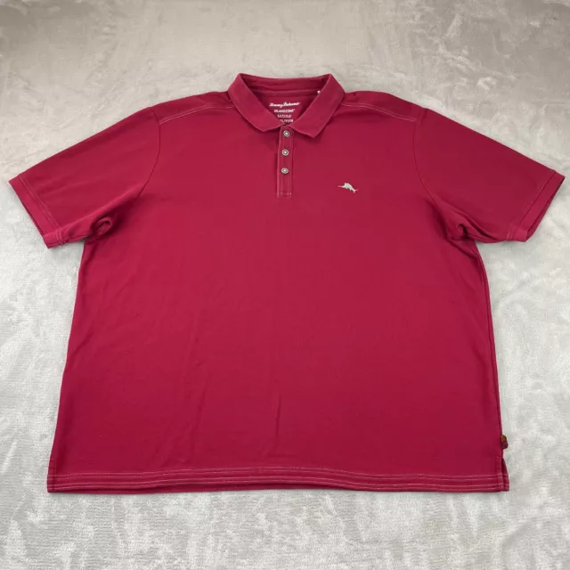 Tommy Bahama Polo Shirt Men 3XL Dark Red The Emfielder IslandZone Supima SS