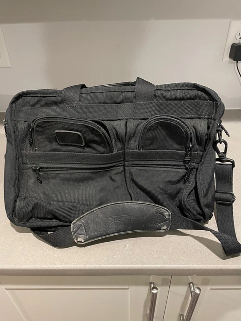 Tumi 204D3 Black Ballistic Nylon Laptop Document Messenger Expandable Briefcase