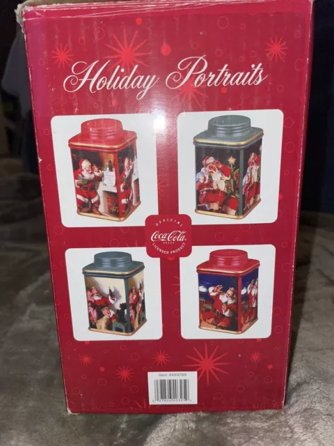 2002 Coca Cola Stoneware Canister Set.  Holiday Portraits/with Original Boxes 3