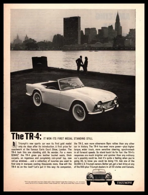 1962 Standard Triumph TR-4 $2849 First Place Earls Court Show London Print Ad