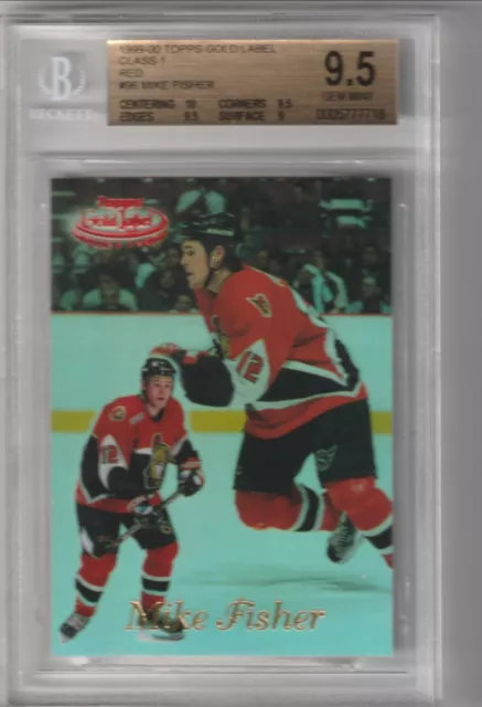 1999-00 Topps Gold Label Class 1 Red #96 Mike Fisher Beckett 9.5 007/100 Ottawa