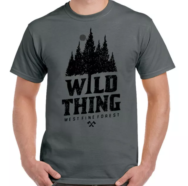 Hiking T-Shirt Wild Thing Mens Outdoor Trekking Rambling Walking Camping Caravan