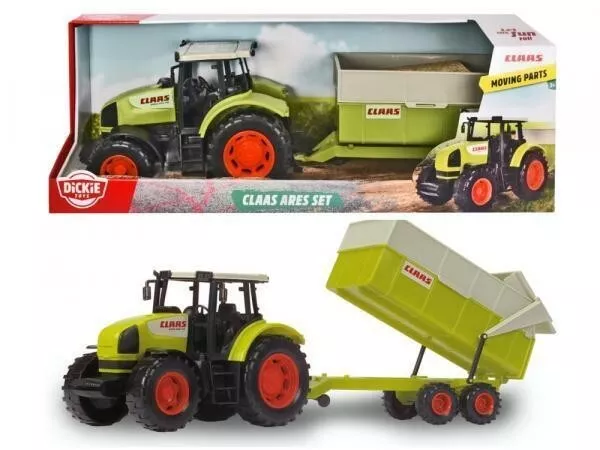 Dickie Toys Traktor mit Anhänger Claas Ares Set NEU & OVP