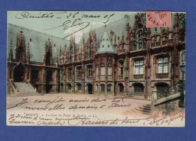 Cc / postcard - CPA / Rouen / Le Palais de Justice 1905 Seine-Maritime 76
