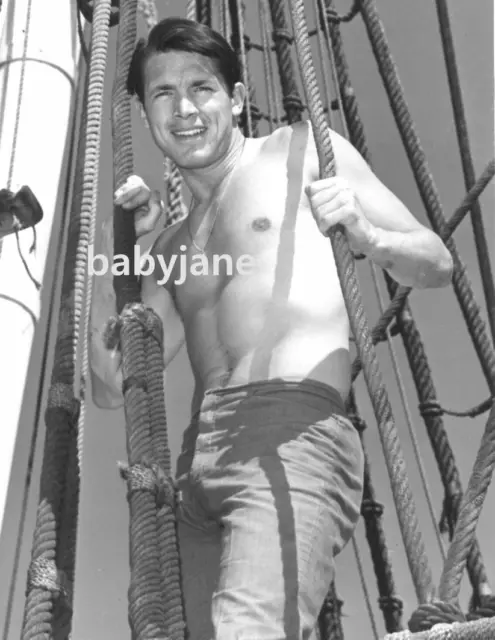 003 Chad Everett Barechested Beefcake On Ship Photo