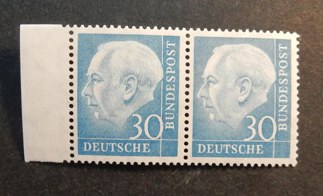 Bund, 187** Heuss waagerechtes Paar mit Seitenrand links gepr.Schlegel