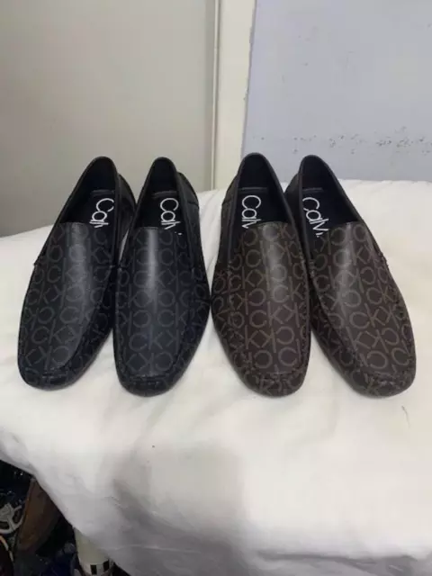 CALVIN KLEIN MEN S Miguel Monogram Loafers in Black Brown Shoes