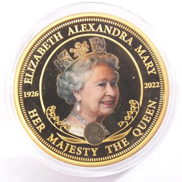 REINE ELIZABETH II 5 Plaqué Or Commémorative Pièces / Médailles The Royal EUR 55,00 - FR