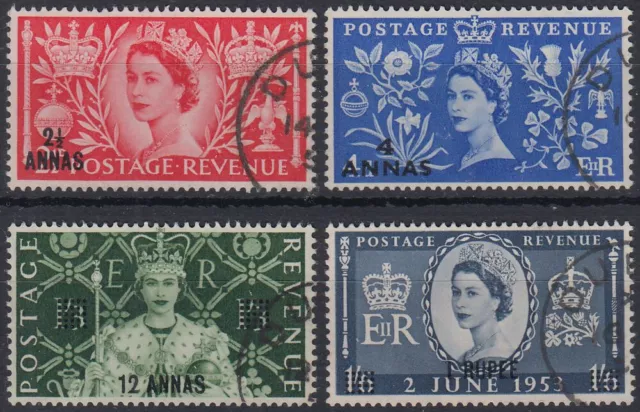 1953 BPAEA Muscat Oman used Mi.44/47 SG#52/55 SC#52/55 Coronation QEII [gd734]