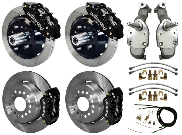 Wilwood Disc Brakes,13" Front & 12" Rear,2" Drop Spindles,59-64 Impala,Black
