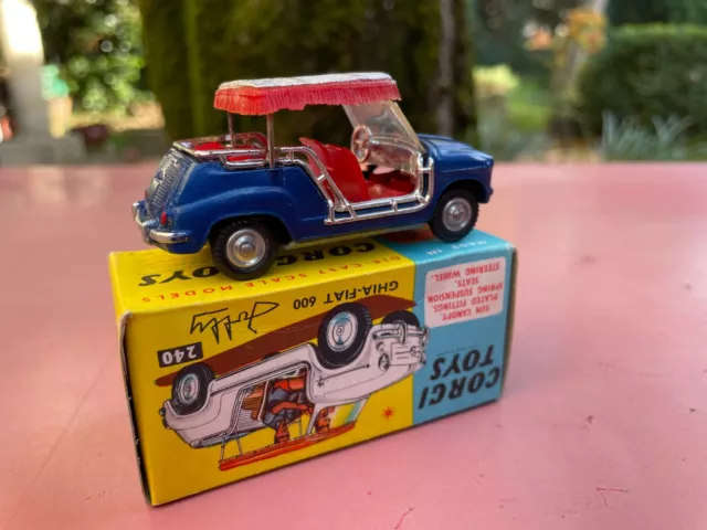 CORGI TOYS 240 GHIA FIAT 600 JOLLY Neuf Boite Mint in Box manque personnages 2