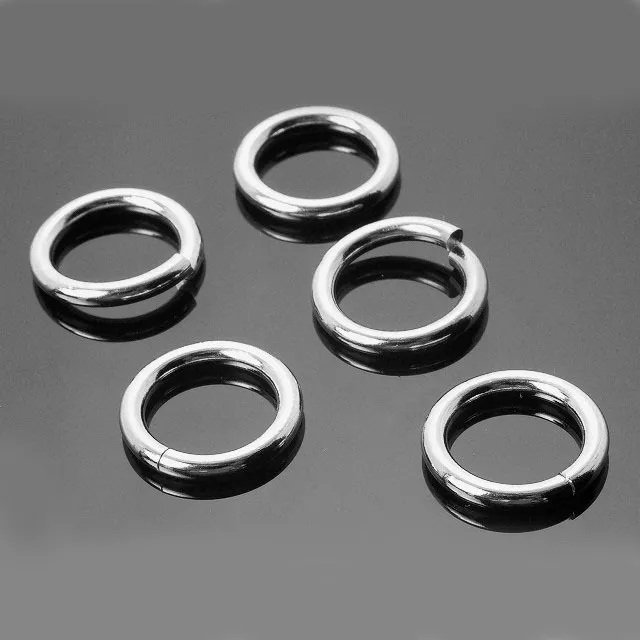 10 X Strong Solid Sterling 925 Silver 10mm Heavy Jump Rings 1.4mm Wire