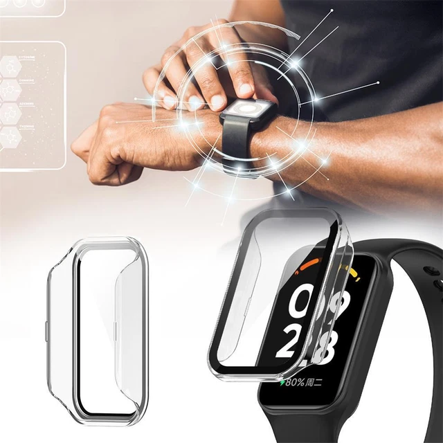 Hard Edge Glass Screen Protector Case Shell for Xiaomi Redmi Band 2 Full CovV1