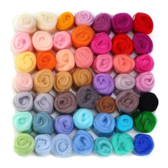 36/50Colors Wool Felt Fibre Wool Yarns Roving for Needle Spinnings DIY dolls NEW