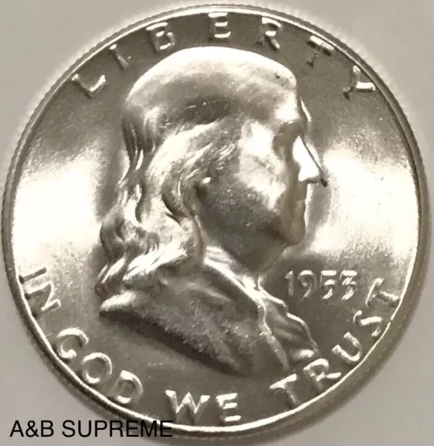 1953 S Franklin Half Dollar Gem Bu Uncirculated 90% Silver