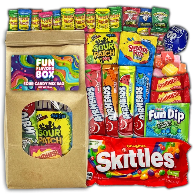 SOUR CANDY MIX Bag, Gummy, Sweet Treats, Variety Pack 35 Count Care