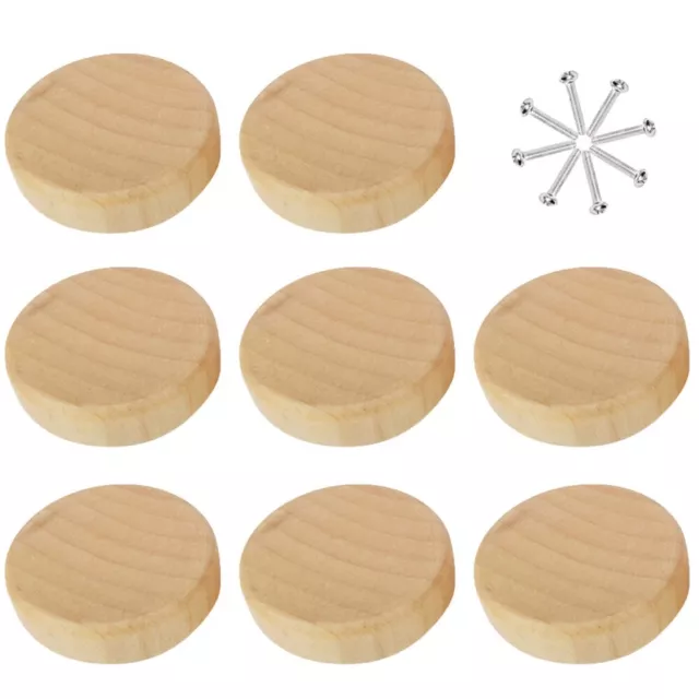4/8/12pcs Wooden Knob With Screws Wood Pull Knob for Cabinet Drawer Cupboard AU