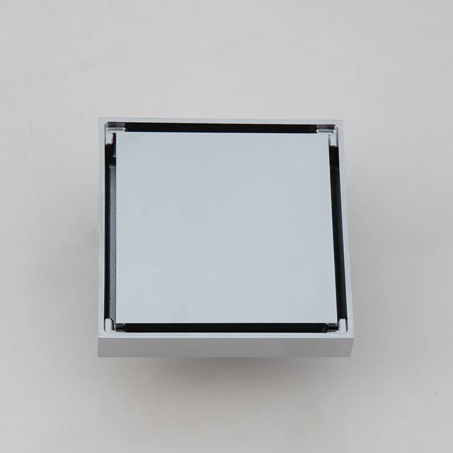 4& SQUARE FLOOR Drain Grates Chrome Tile Insert Shower Waste Hair