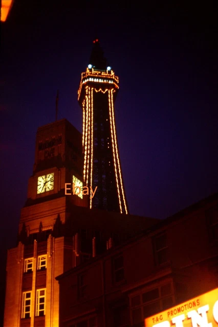 35mm Slide  - Blackpool Tower, Blackpool Illuminations, 1972