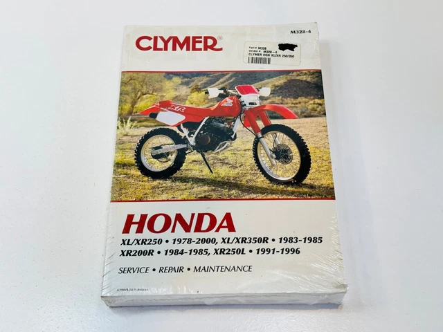 Honda Service Repair Shop Manual XL250 XR250 XL350 XR350R XR200R XR250L Clymer