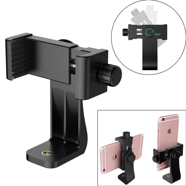 360° Universal Mobile Cell Phone Tripod Adapter Holder Mount & Remote Black