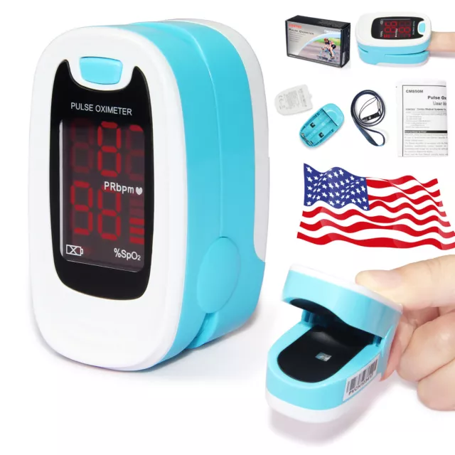 Finger Tip Pulse Oximeter SpO2 Heart Rate monitor blood oxygen Meter Sensor,blue