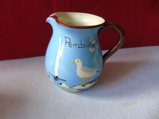 Babacombe Torquay Devon Motto Ware Cream Jug with Seagull ,Pembroke