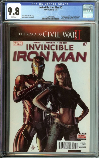 Invincible Iron Man #7 Cgc 9.8 White Pages // 1St Cameo Of Riri Williams