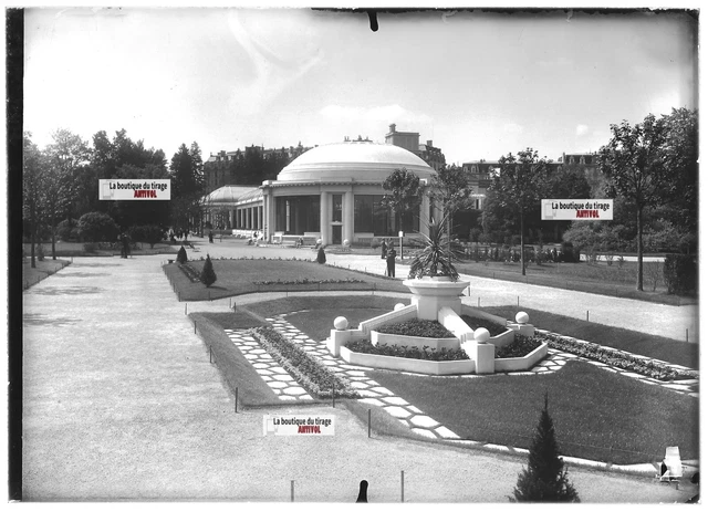 PLAQUE VERRE PHOTO ancienne positif noir & blanc 13x18 cm Mulhouse gare