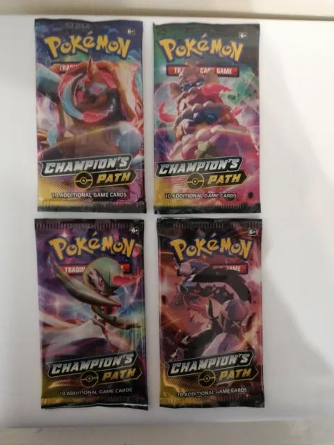 Champions Path 4x Empty Booster Packs- Collectors Artset Pokemon TCG SwordShield