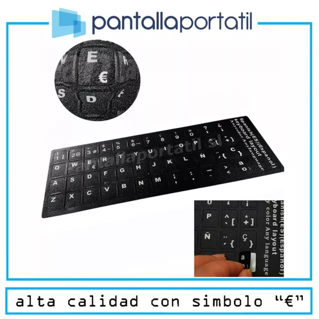 Pegatina Profesional para teclado de ordenador portátil negro Dell en español...