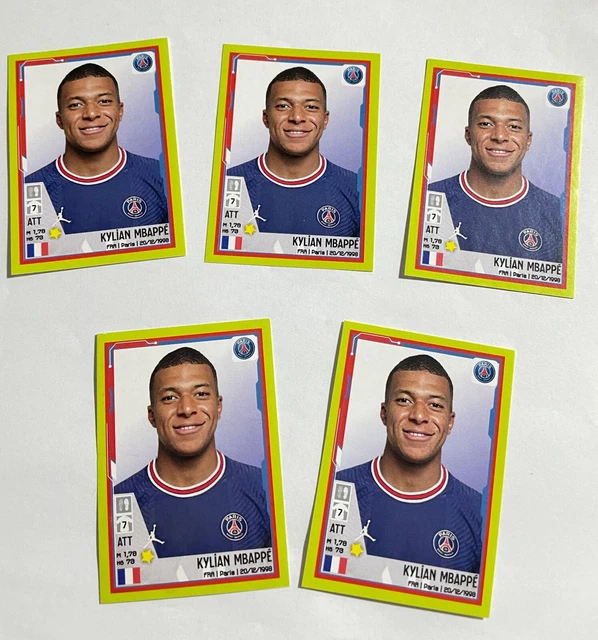 Panini France Foot Ligue 1 2021 2022 lot of 5x Kylian Mbappe #356 - PSG