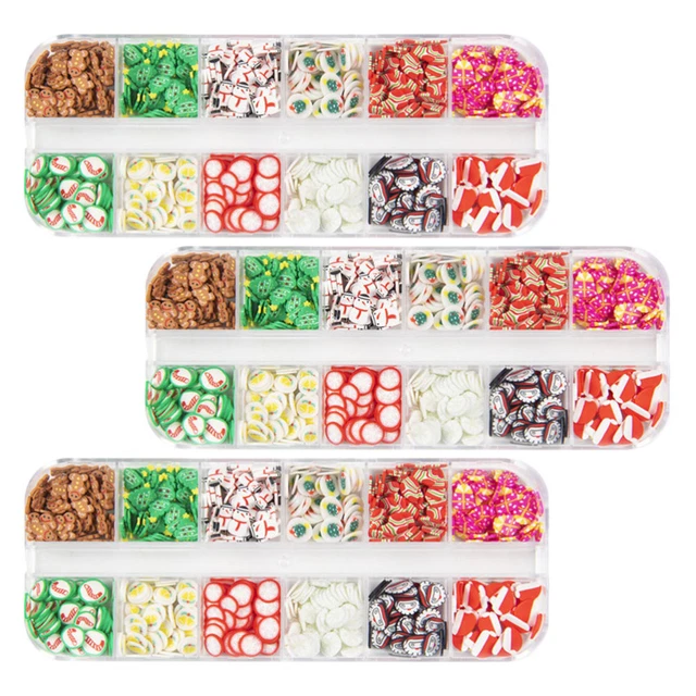 3 Cajas con Adorable Estilo Navidad Manicura Adornos Mujer Nail Art