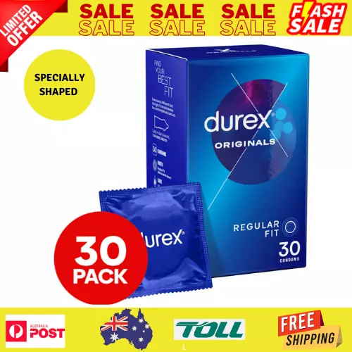 Durex Original Regular Fit Condoms 30pk AU Free Shiping