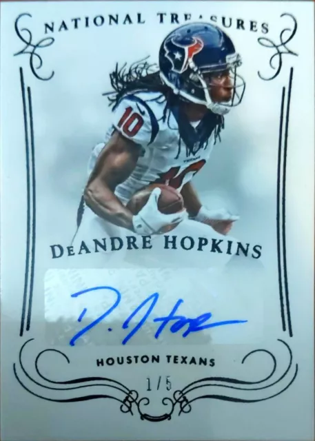 2014 Panini National Treasures Signatures Black DeAndre Hopkins 1/5 Cardinal