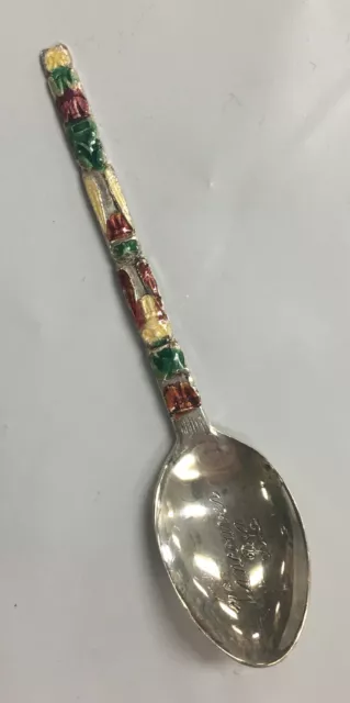 Vintage BM Co Sterling Silver Vancouver Enameled Souvenir Spoon