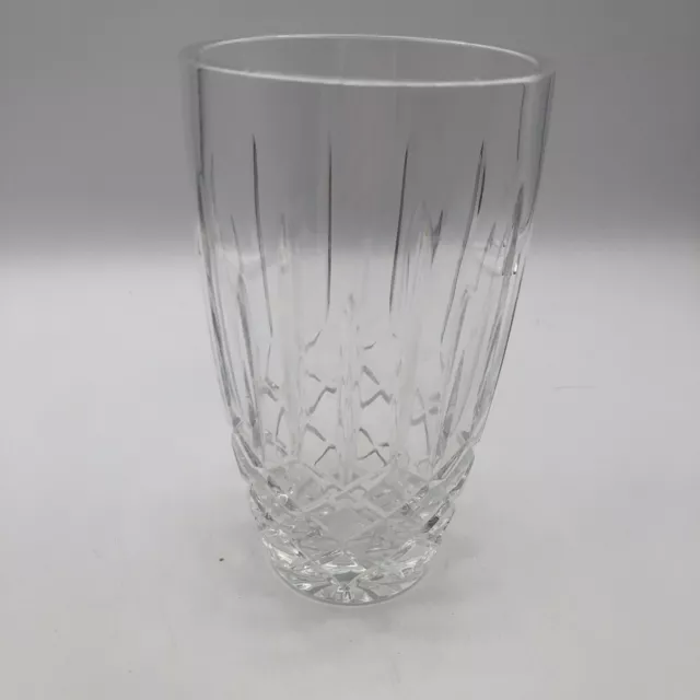 Vase Heavy Lead Crystal Vase Cross Hatch Beams With 12 Stem Waterers (7511)