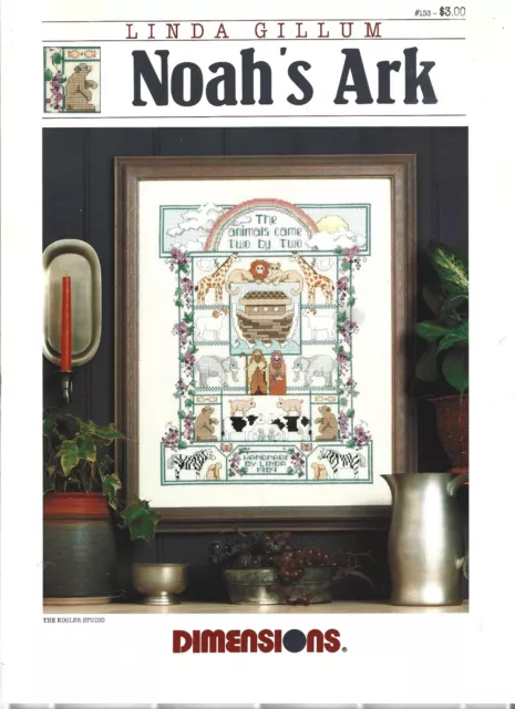 Noah's Ark Dimensions Cross Stitch Chart Linda Gillum Sampler Animals