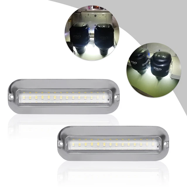 2PCS 42 LED Boat Light Underwater Pontoon Marine Boat Yacht Drain Transom Lights