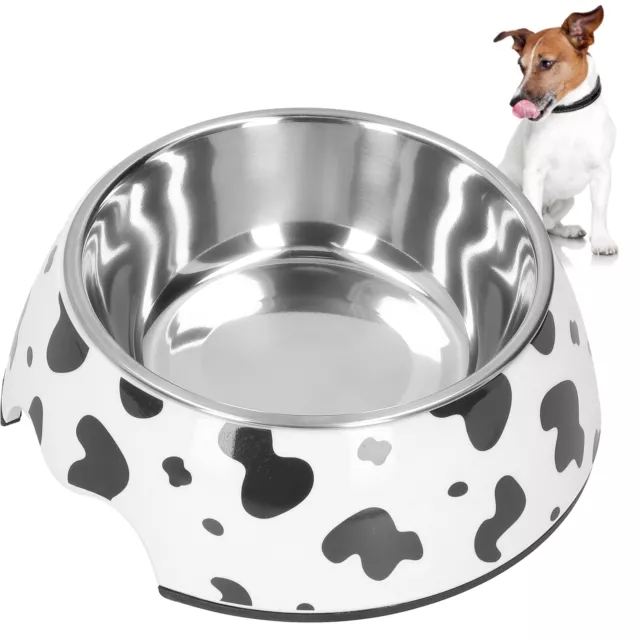 (Cow Pattern M)Dog Feeding Bowl Durable Sturdy Easy To Clean Pet Bowl For Home