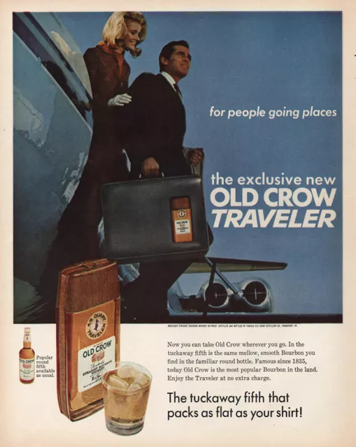 1967 Old Crow Traveler: For People Going Places Vintage Print Ad