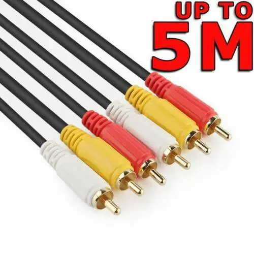 AV Audio Video Composite Cable 3RCA to 3 RCA M/M Cord Male TV DVD 1.5m 3m 5m